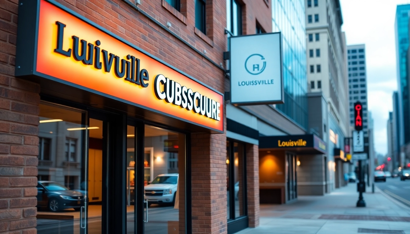 Professional sign company in Louisville creating eye-catching custom signs for businesses with vibrant, high-quality signage solutions.