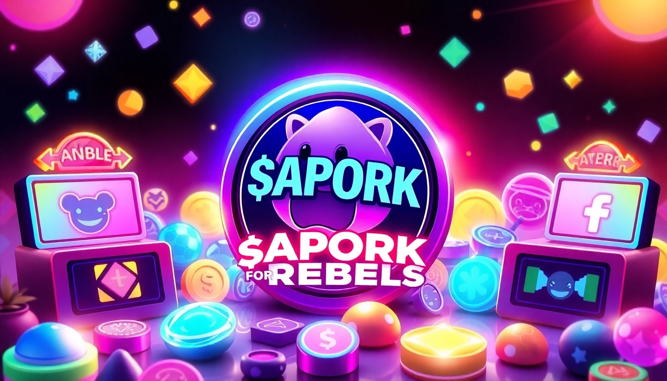 Dynamic APORK for Rebels image featuring meme coin logo with GambleFi games and community elements