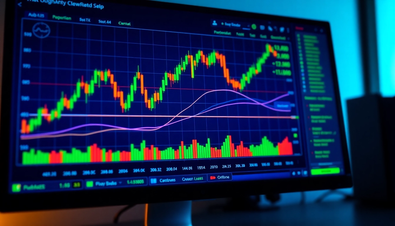 Trading view platform displaying dynamic financial charts and trading analytics for traders and